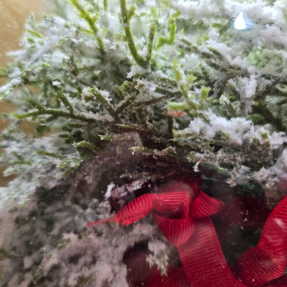 Holiday Time Set of Two, 3 Pieces Wreath Decor - Flocked - 6.5 inch diameter ea. - Picture 4 of 5